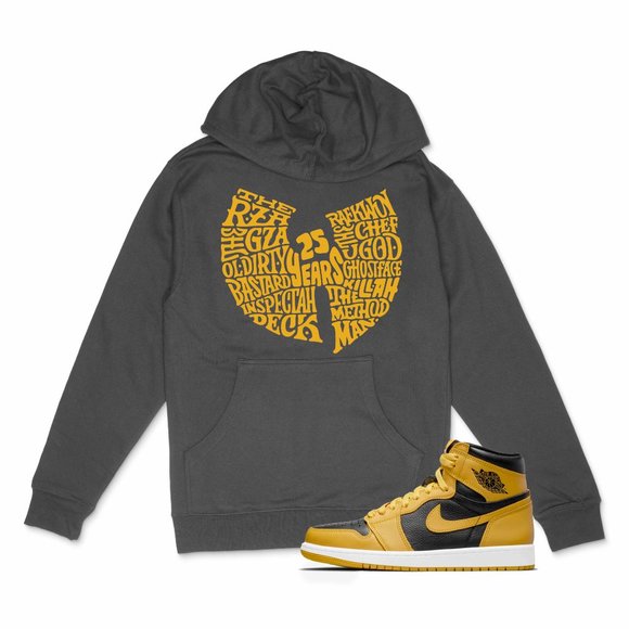 Wu-Tang Hoodie 25 Years Hoodie to match JORDAN 1 HIGH OG "Pollen" 555088 701 - Picture 2 of 2